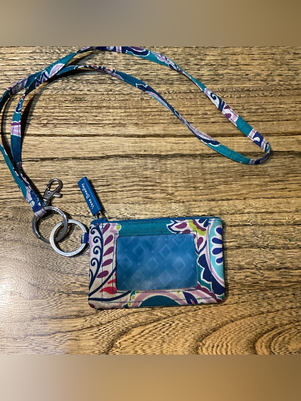 Vera Bradley Zip ID Case & matching Lanyard, Blue Island Medallion, EUC - Picture 5 of 8